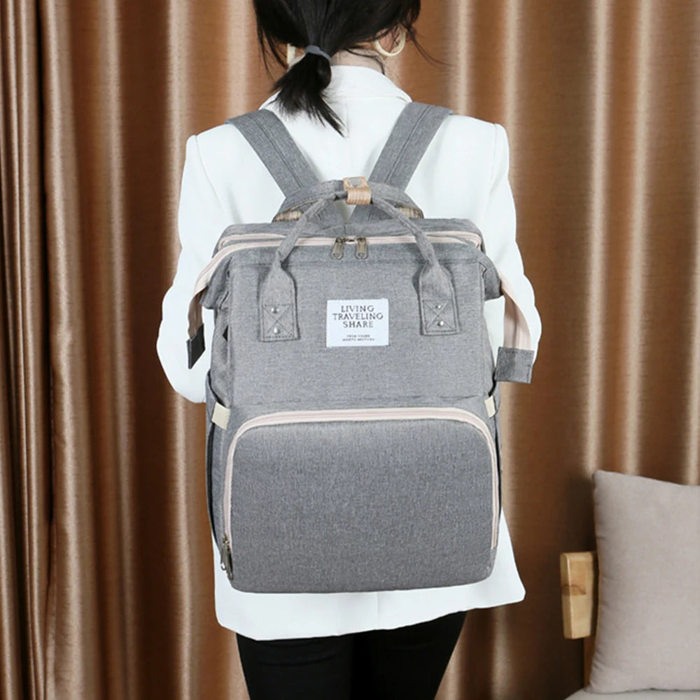 Lightweight Folding Mommy Backpack with Portable Baby Bed
