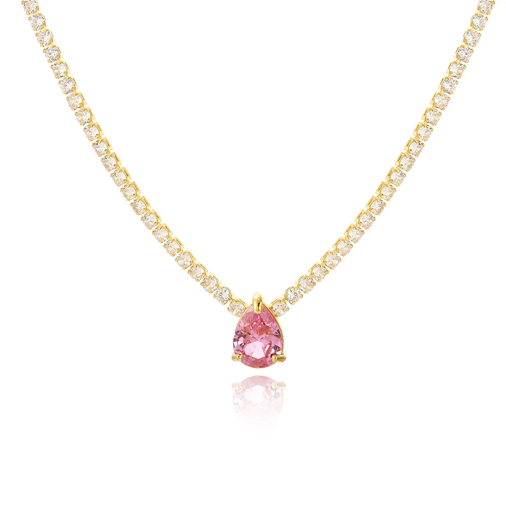Crystal Stone Love Heart Necklace