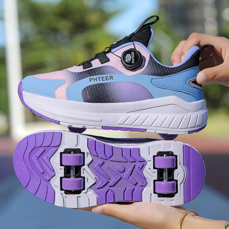 Kids Two-Wheel Roller Skates – Detachable Walking Shoes