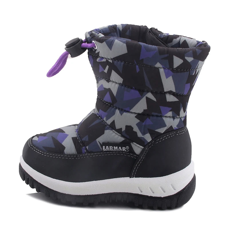 Kids Winter Fur Snow Boots – Waterproof Non-Slip Shoes