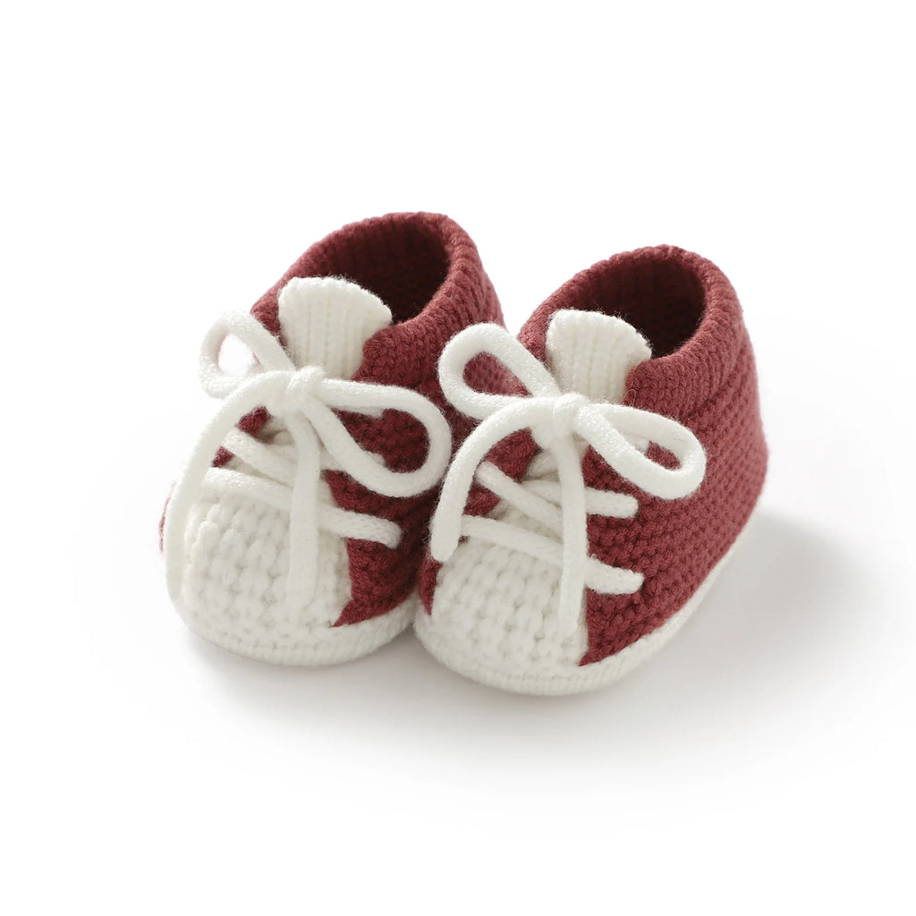 Baby Knitted Booties (0–18M) – Soft Sole Non-Slip First Walkers
