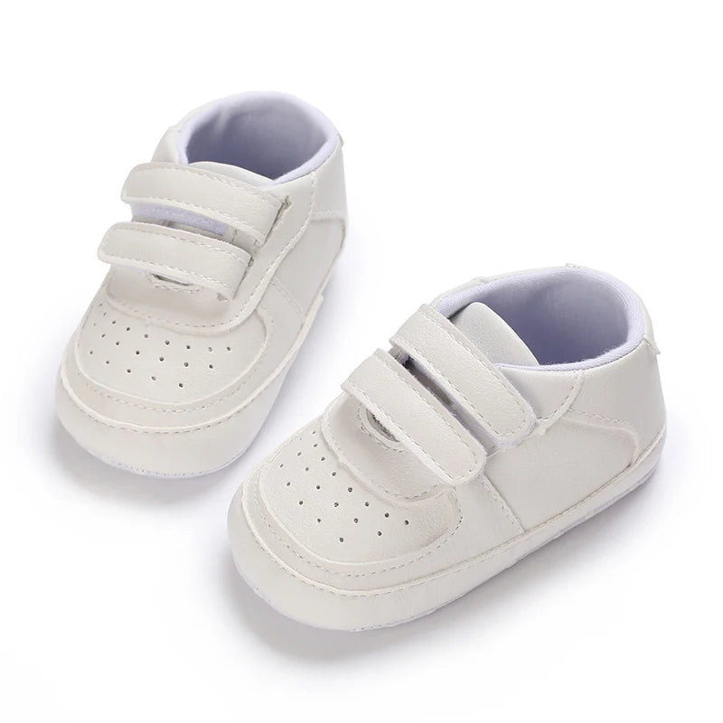 Infant Spring Sneakers (0–18M) – White Non-Slip Soft-Soled Shoes