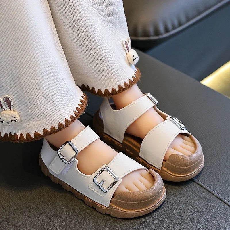 Kids’ Summer Sandals – Soft, Anti-Kick, Solid Color