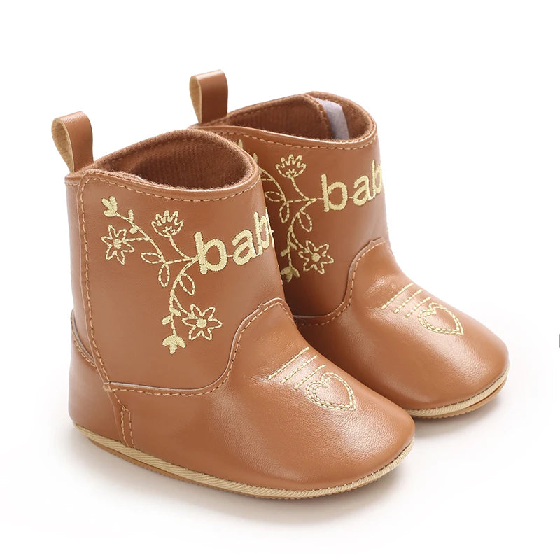 Baby Little Boots (0–18M) – Soft PU Anti-Slip Spring/Autumn Shoes