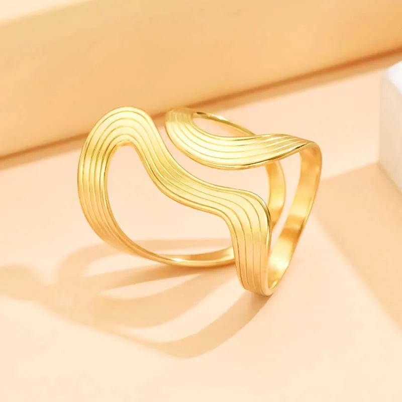 Stainless Steel Silver Geometric Ring