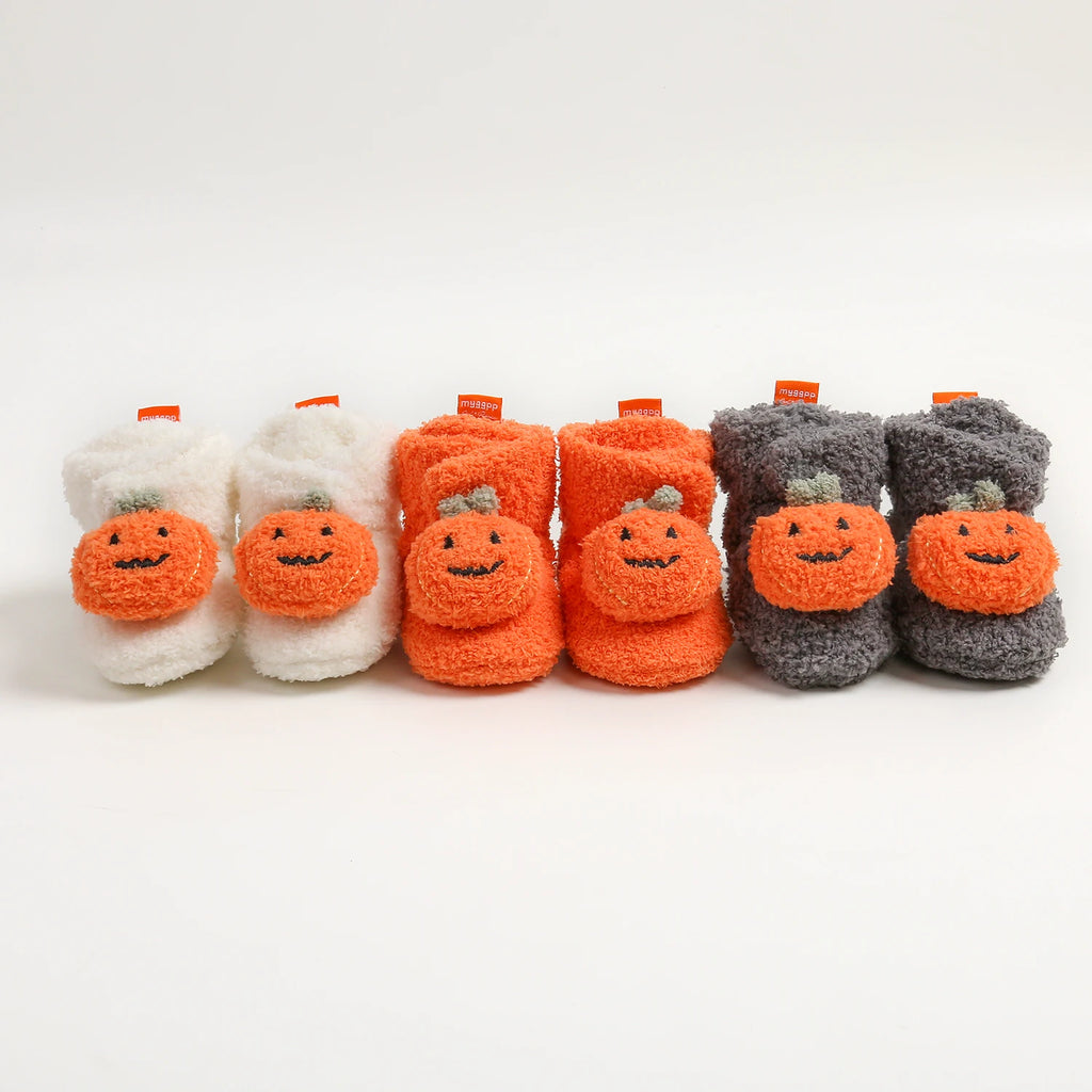 Baby Halloween Pumpkin Booties – Newborn First-Step Sock Shoes