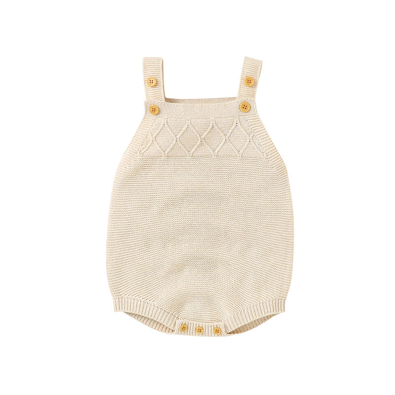 Newborn Baby Boys & Girls Sleeveless Knit Jumpsuit