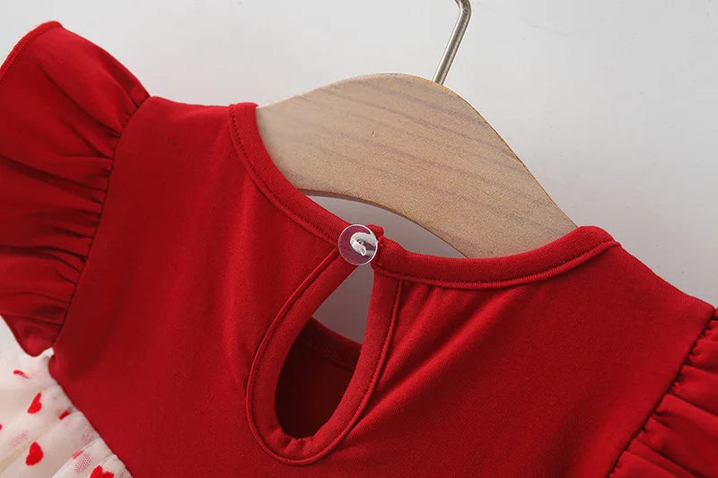 Baby Girl Red Heart Tutu Dress