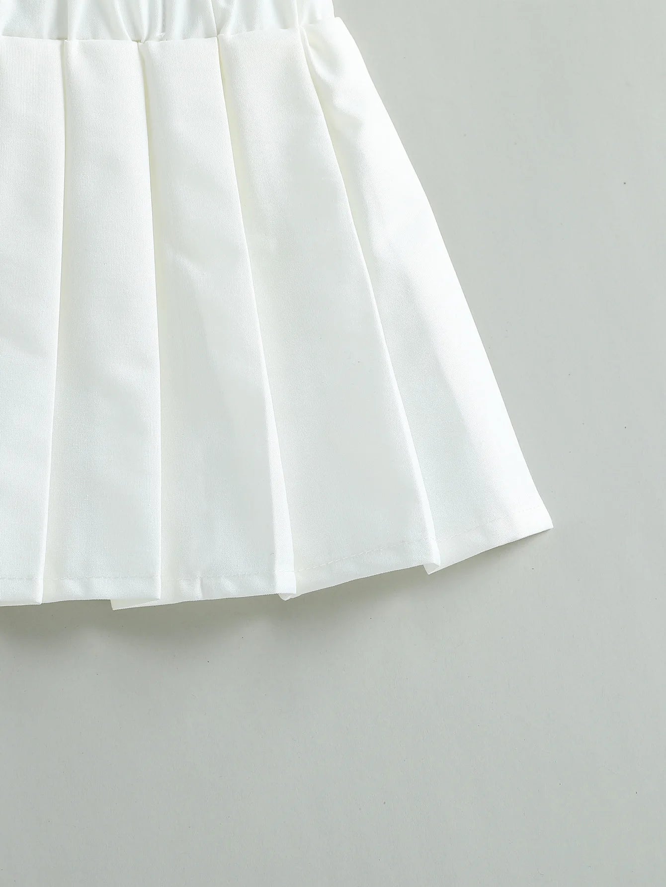Shawl & Solid Pleated Skirt Casual 3Piece Set