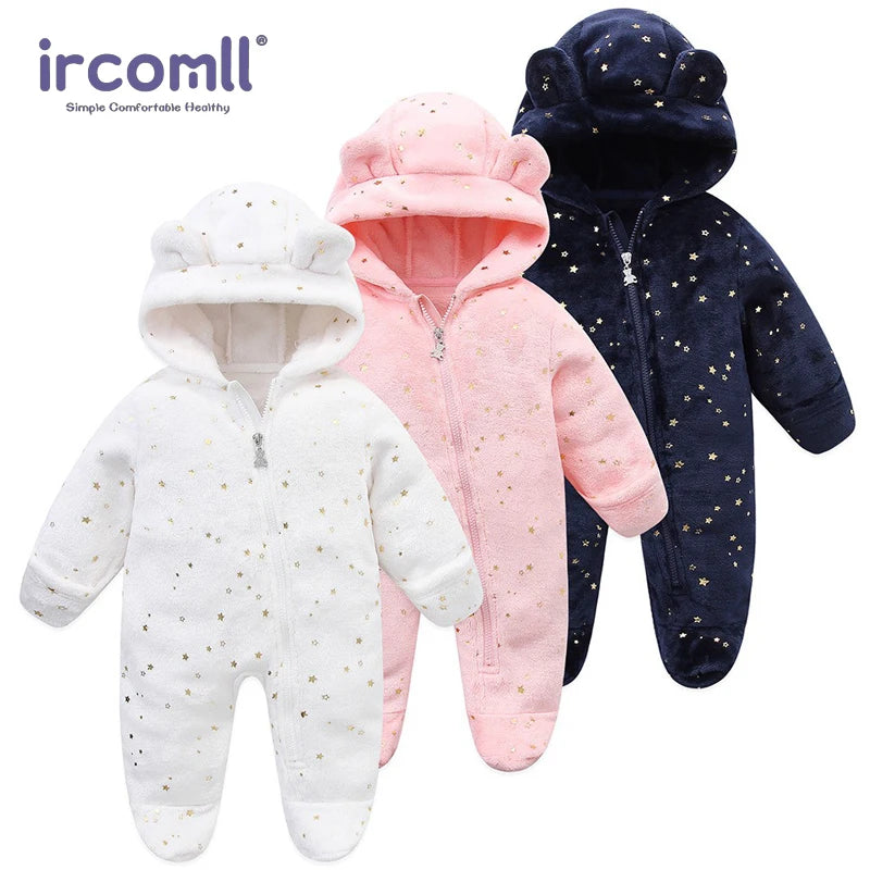 Cute Baby Jumpsuit – Warm Fleece (0–1Y)