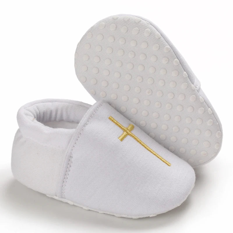 Infant Spring Sneakers (0–18M) – White Non-Slip Soft-Soled Shoes