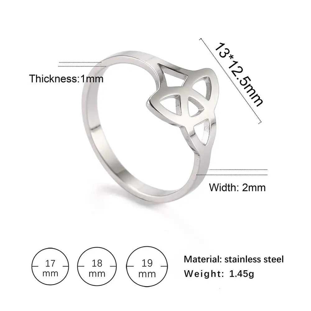 Cazador  Triquetra Irish Celtics Knot Rings for Women Stainless Steel Talisman Amulet Man Ring Jewelry 2026 Couple Gifts