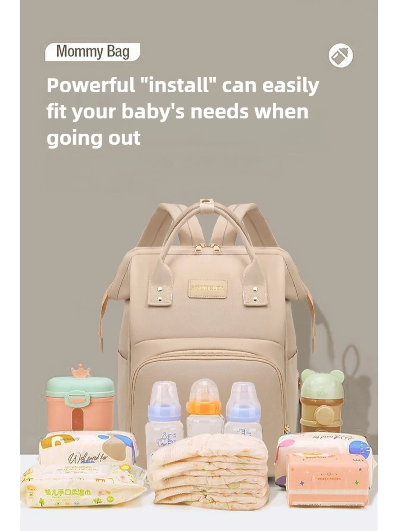 Baby Travel Diaper Backpack – Large Capacity Mommy Handbag for Baby Care & Outdoor Travel