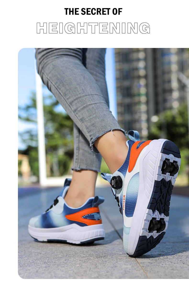 Kids Two-Wheel Roller Skates – Detachable Walking Shoes