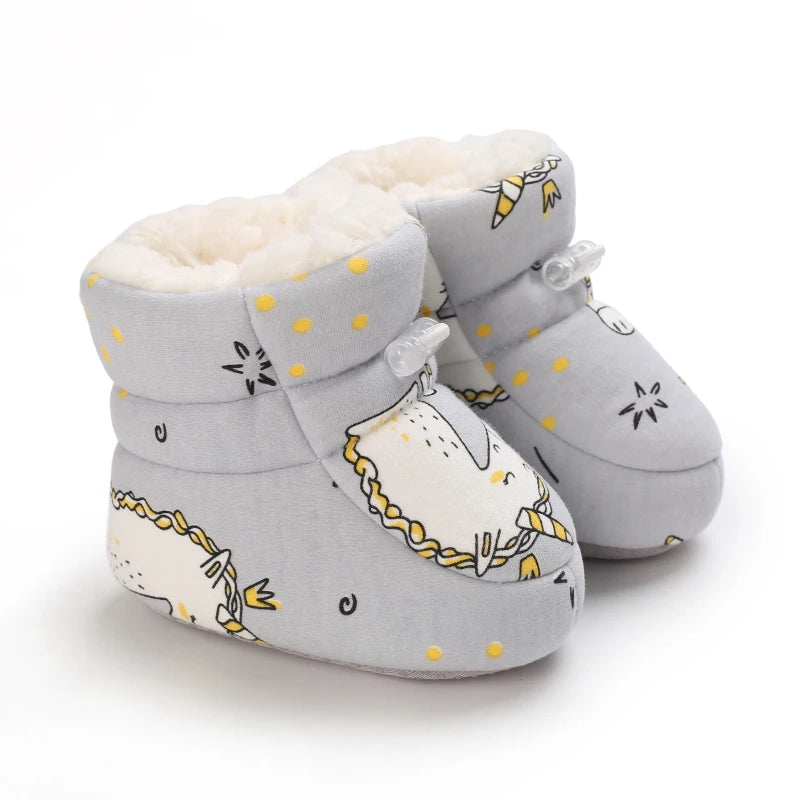 Winter 0-1 Year Old Baby Boots Warm and Cute Soft Soled Shoes