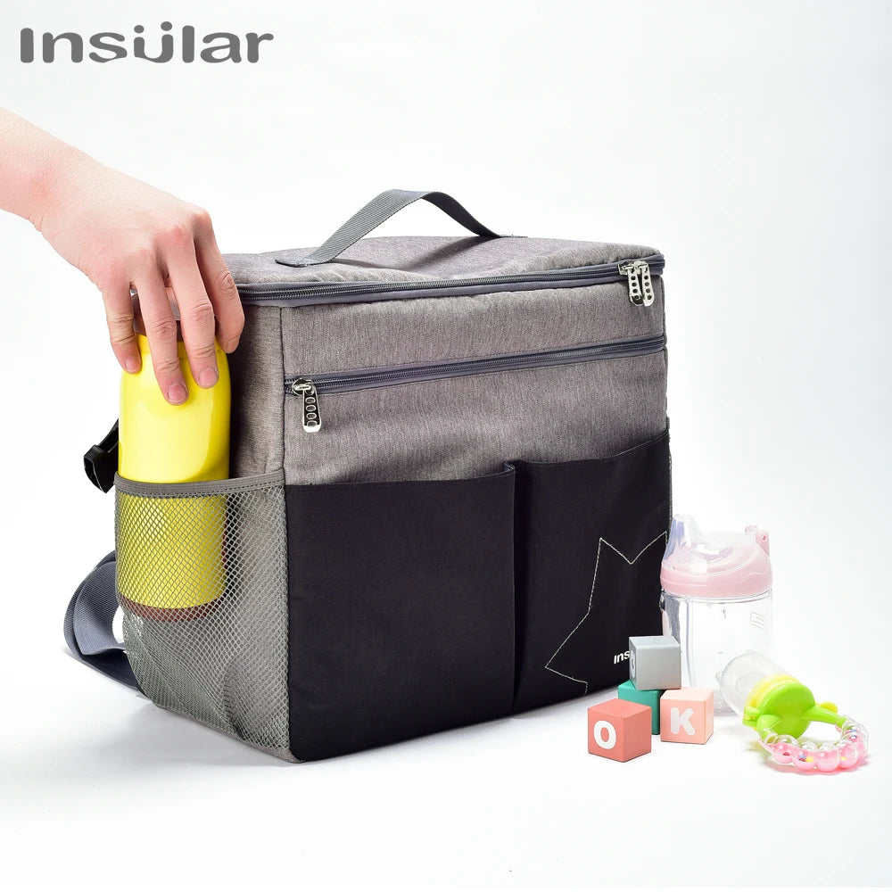 Insular Maternity Diaper Backpack – Travel, Nursing, Anti-Loss Zipper