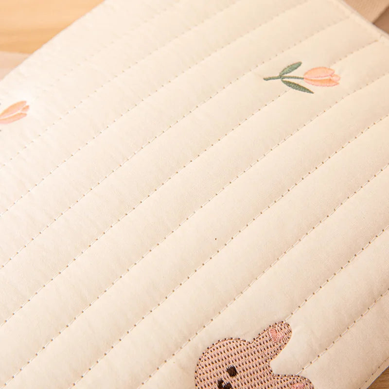 Cotton Baby Diaper Bag – Travel, Stroller Storage & Cute Bear Embroidery Handbag for Moms