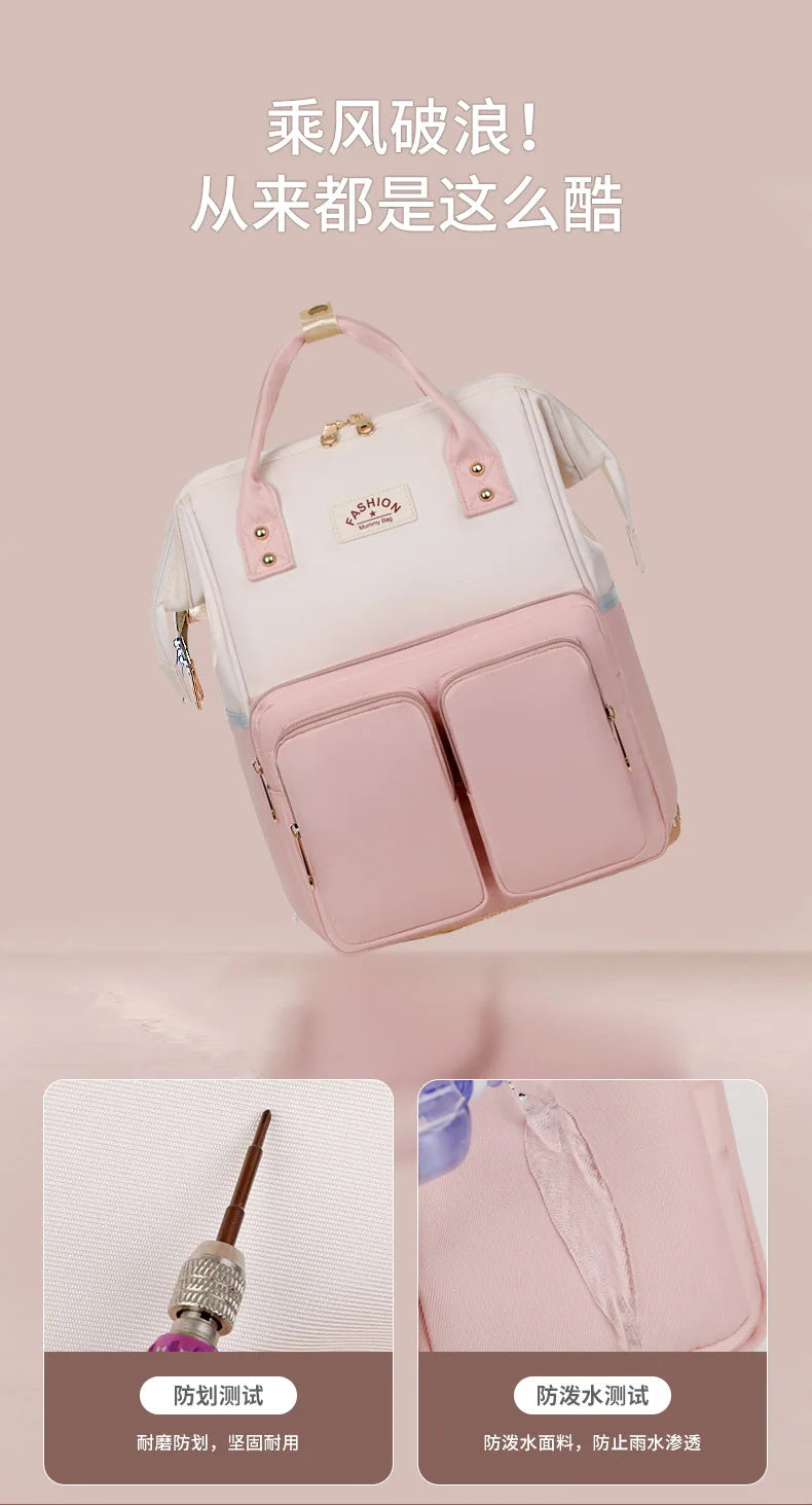 Nappy Backpack Bag – Large Capacity Waterproof Diaper Bag for Baby Care & Travel