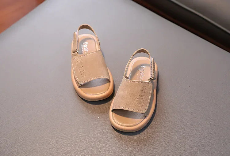 Kids’ Summer Sandals – Open Toe PU Leather (Ages 1–6)