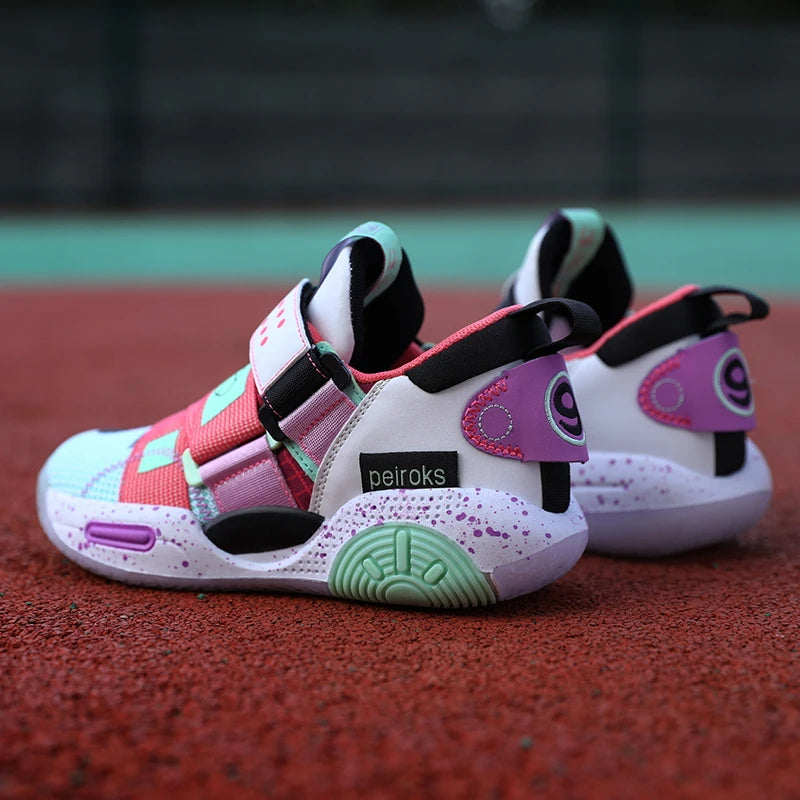 Kids Basketball Sneakers – Lightweight Non-Slip Sport Shoes