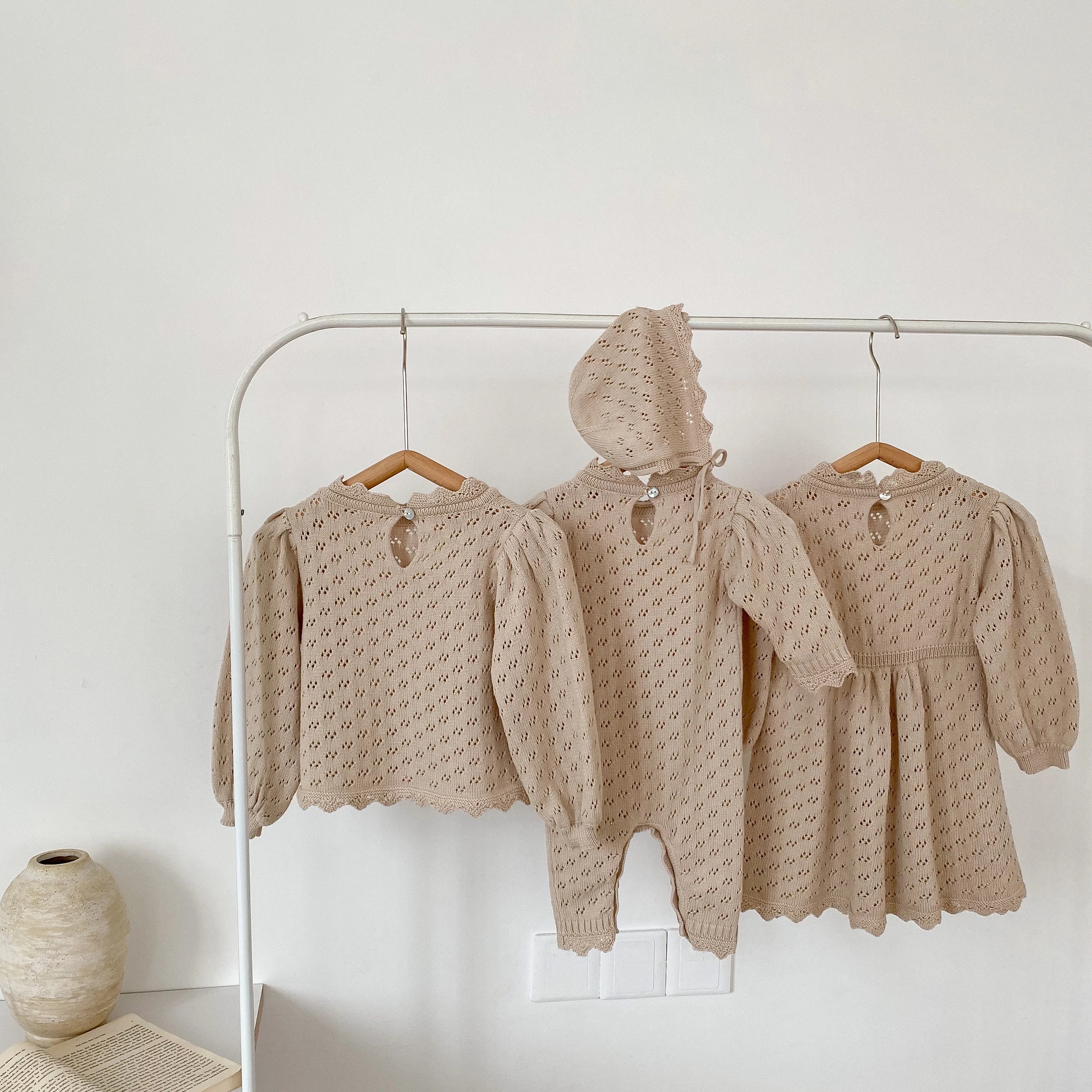 Baby Girl Knit Romper & Dress Top (0–12M)