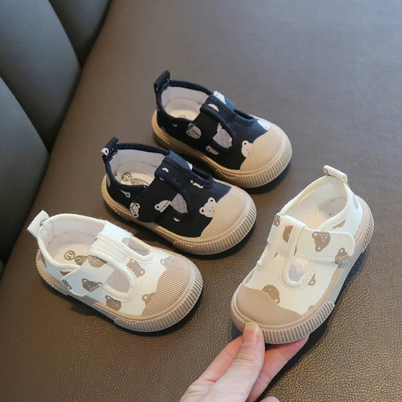 Kids Cartoon Canvas Shoes – Soft Sole Casual Walking Sneakers