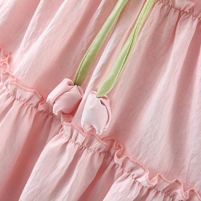 9M to4 Years Old Pink Ruffled Sleeve Baby Girl Dress