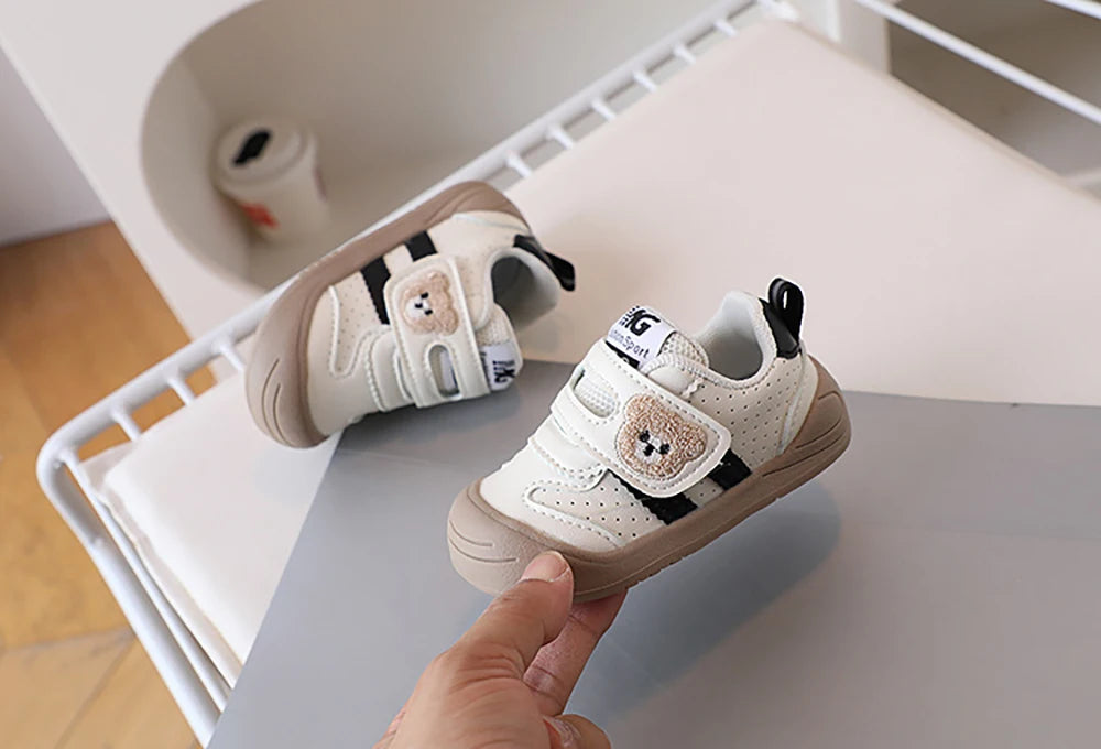 Kids PU Leather Sneakers – Soft-Soled First-Step Toddler Shoes
