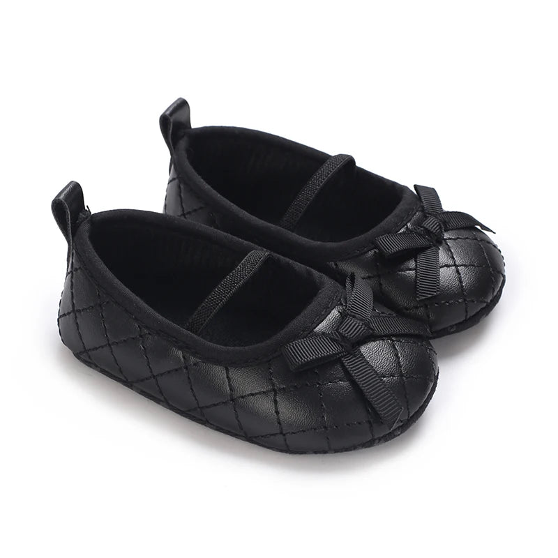 Baby Shoes (0–18M) – Plush Soft Bow Casual Sneakers