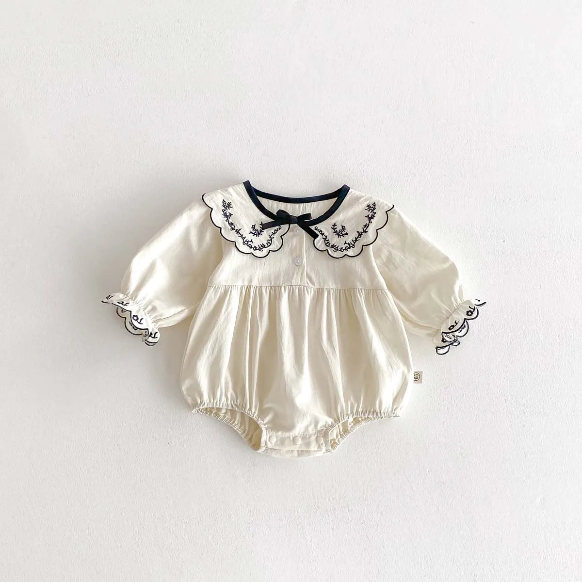Newborn Long Sleeve Lapel Romper