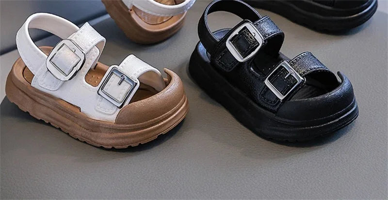 Kids’ PVC Summer Sandals – Buckle, Non-Slip, Waterproof