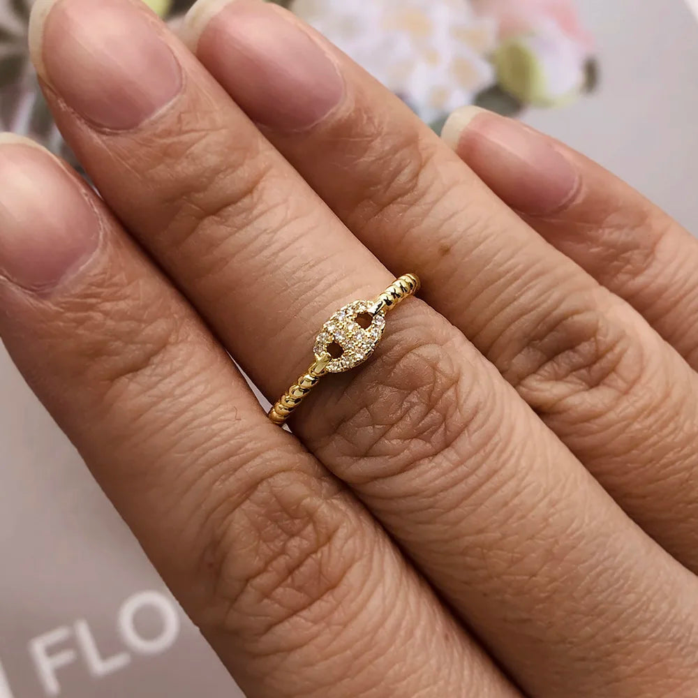 Dainty Zircon Gold Crystal Ring