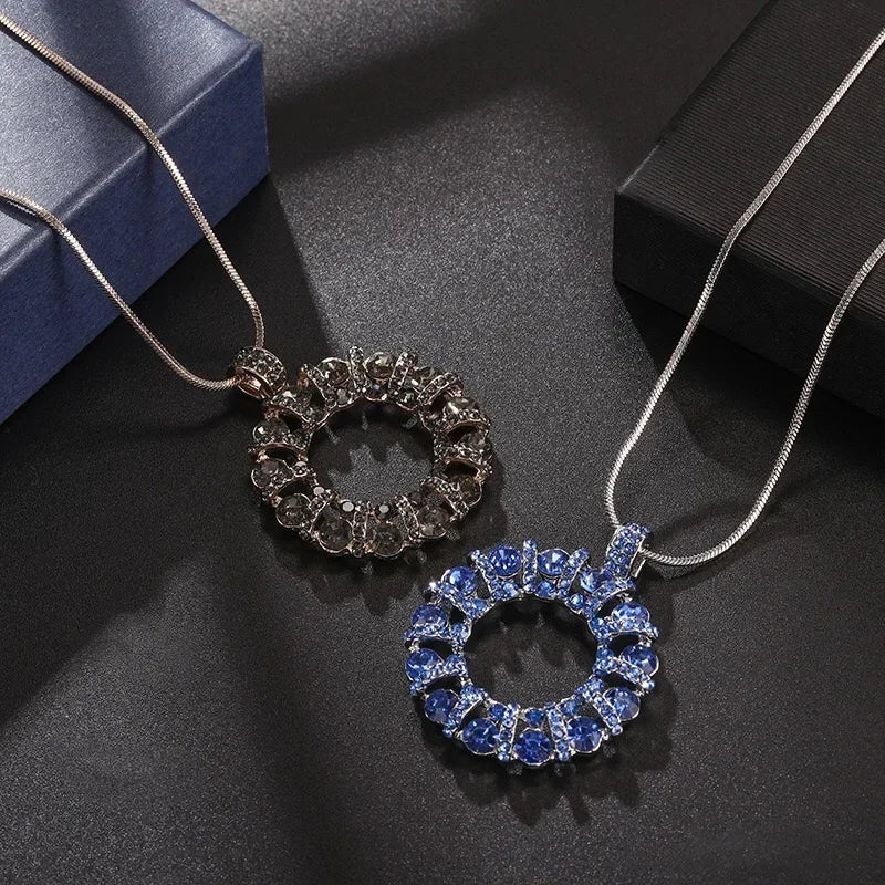 Trendy Crystal Round Geometric Pendant
