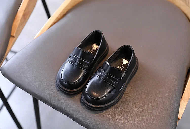 Kids’ Leather Loafers – Slip-On School & Party Shoes (21–36)