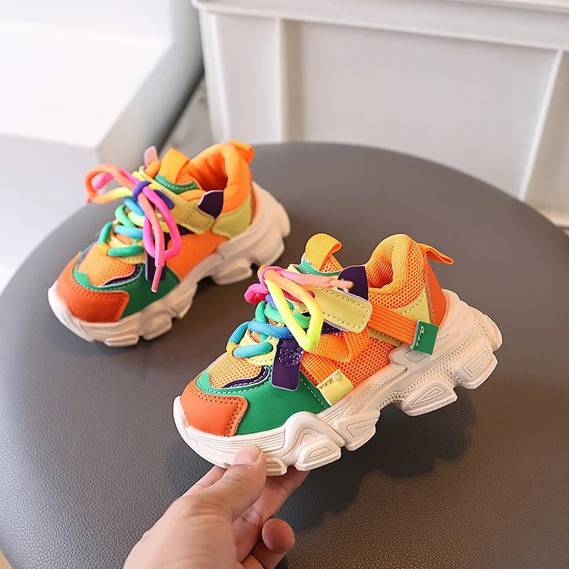 Kids Colorful Mesh Sneakers – Breathable All-Season Sport Shoes