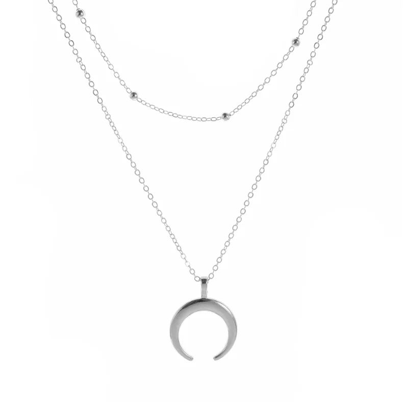 Fashion Gold Color Double Layer Moon