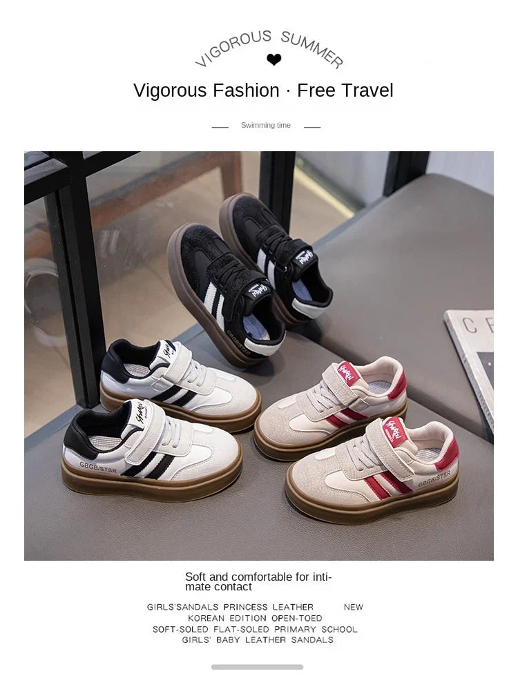 Kids Casual Sneakers – Breathable Anti-Skid Slip-On Shoes