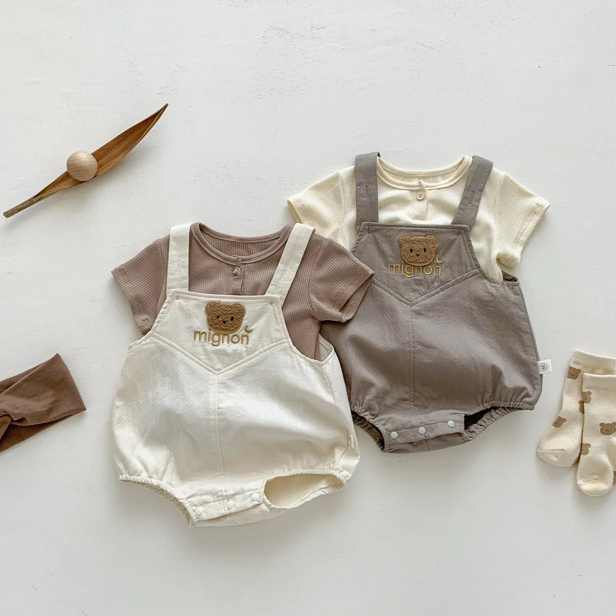 T-shirts & cartoon Bear Bodysuits Kid Infant Clothing Set