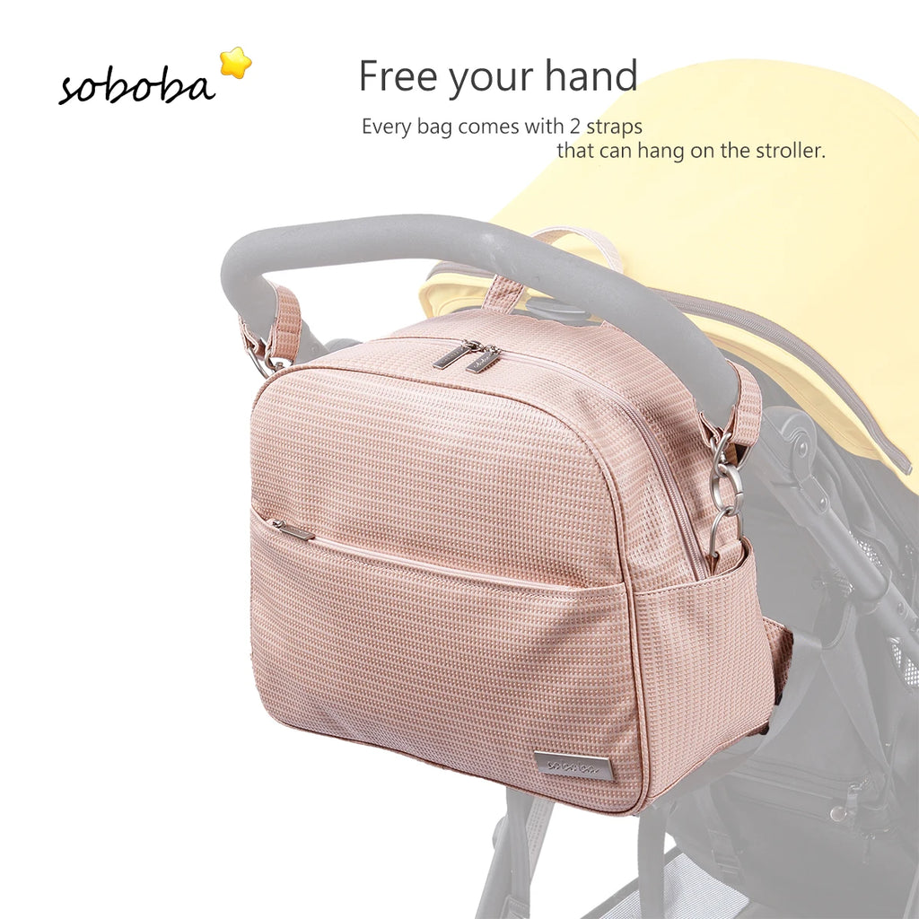 Soboba Stylish Mother Diaper Bag – Waterproof, Large Capacity Fashion Nappy Backpack