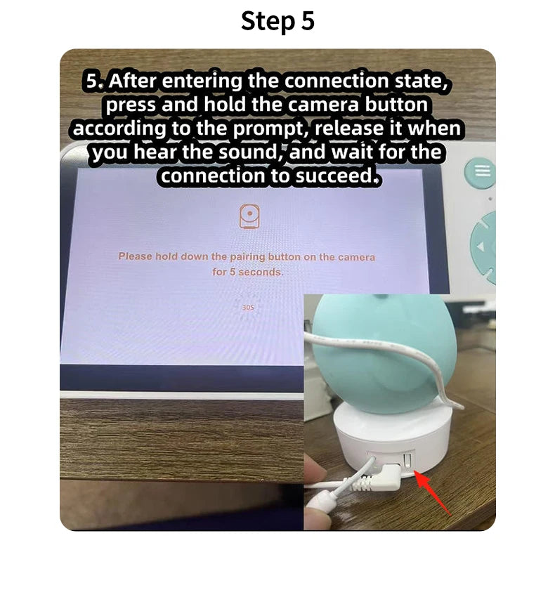 Tuya Baby Camera – 5" HD, Mobile App Control