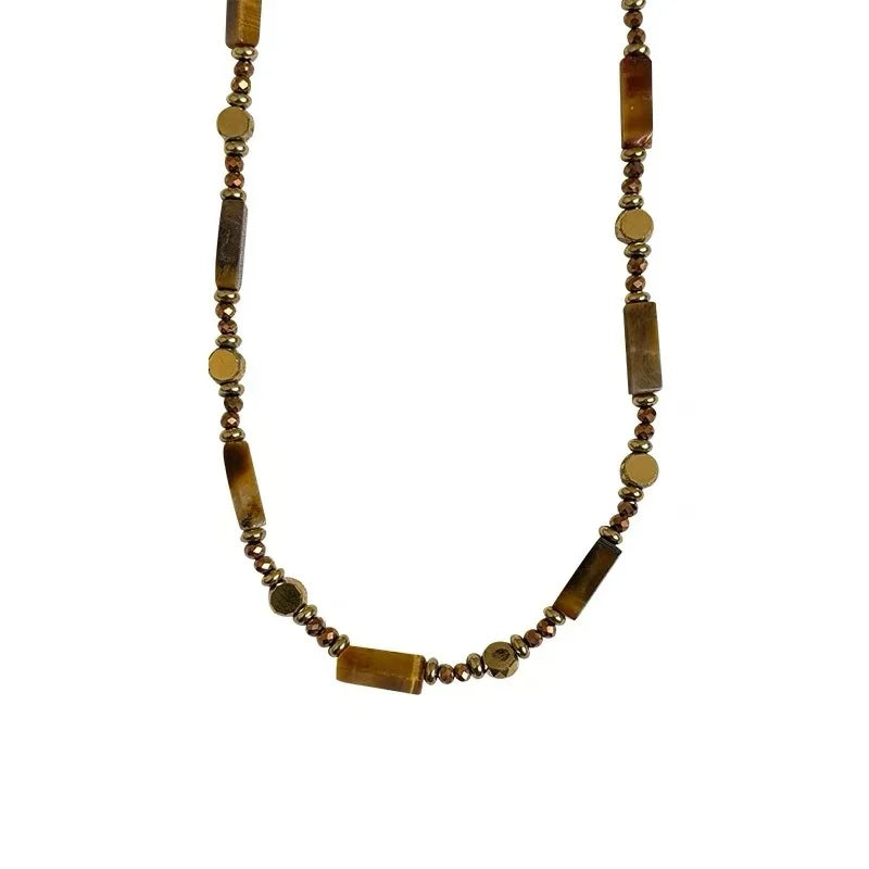 Retro Temperament Layered Tiger Eye Stone