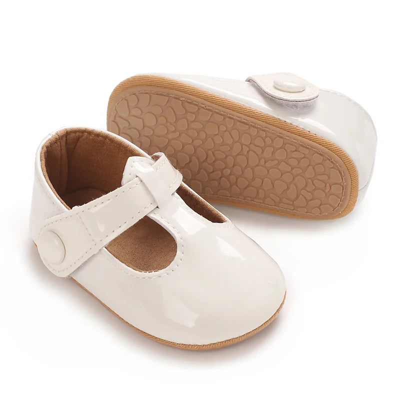 Baby Mary Jane Shoes (0–18M) – PU First Walkers with Bowknot