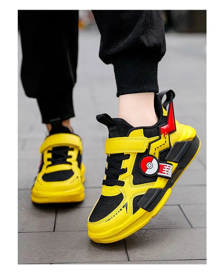 Kids Pokémon Pikachu Sneakers – Breathable Non-Slip Running Shoes