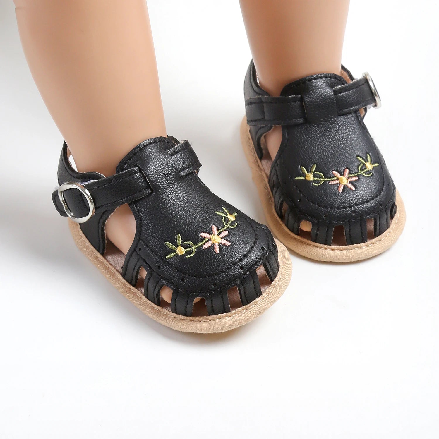 Baby Girl Summer Sandals – Breathable Lightweight Floral Wrap-Toe Shoes