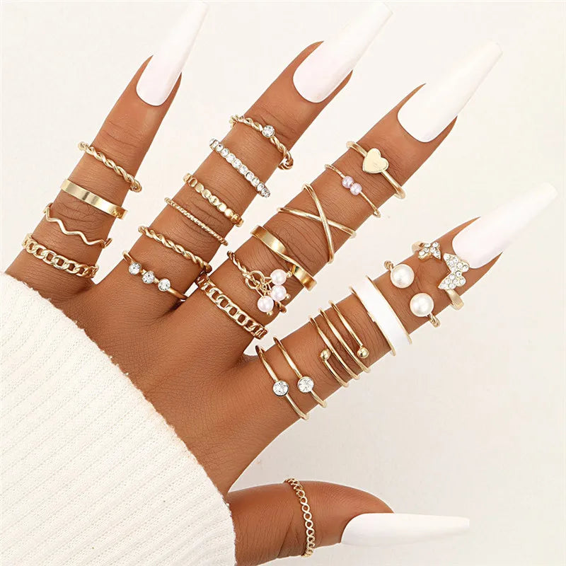 Heart Geometric Gold Butterfly Ring