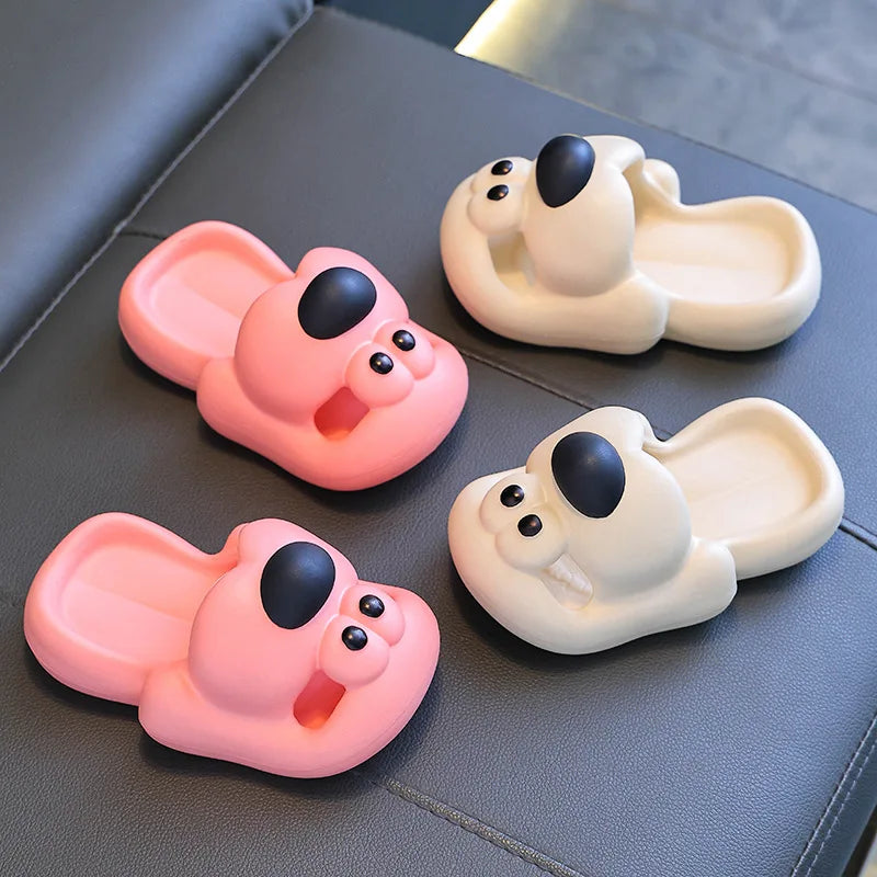 Kids Cartoon Puppy Slippers – Soft Non-Slip Indoor Flip-Flops