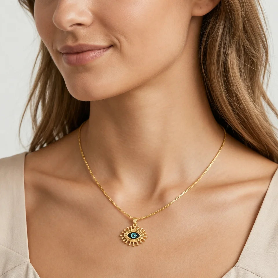 Nidin Sunburst Evil Eye Pendant