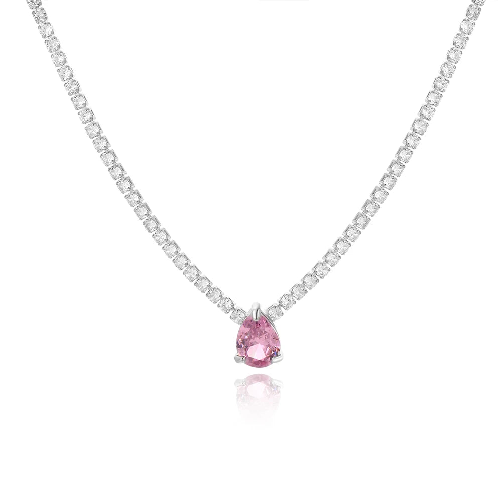 Crystal Stone Love Heart Necklace