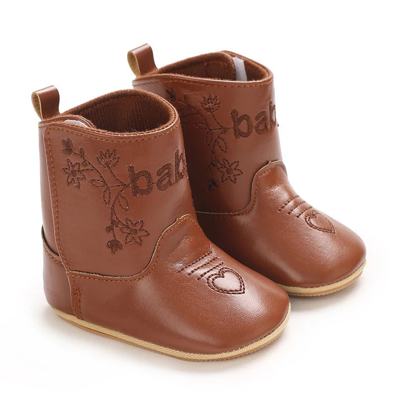Baby Little Boots (0–18M) – Soft PU Anti-Slip Spring/Autumn Shoes