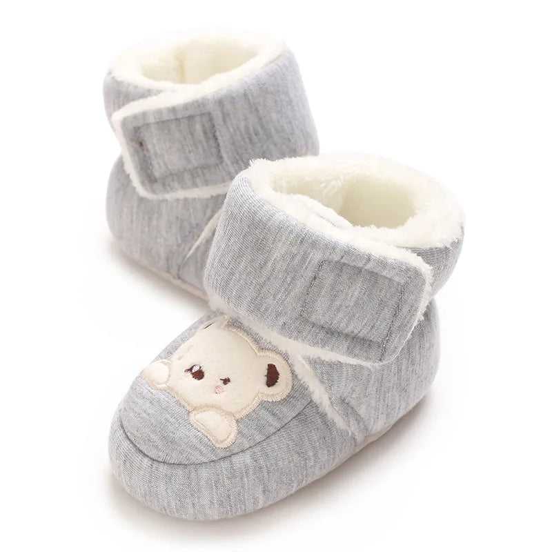 Baby Winter Cotton Shoes (0–1Y) – Thick Warm Teddy Bear Walking Shoes